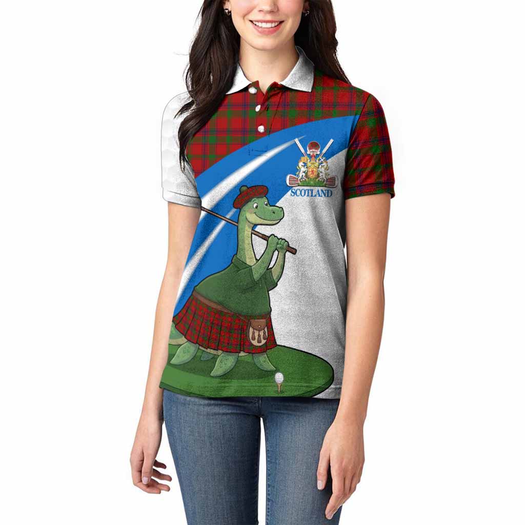 MacColl (McColl) Tartan Crest Golf Nessie Women Polo Shirt Loch Ness Monster Sporty Style