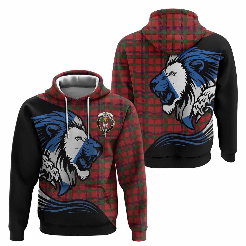 MacColl (McColl) Tartan Crest Hoodie Scottish Golden Lions Wave Flow