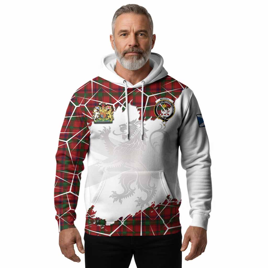 MacColl (McColl) Tartan Hoodie with Family Crest and Lion Rampant Grunge Style