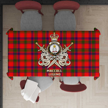 MacColl Modern Tartan Tablecloth with Clan Crest and the Golden Sword of Courageous Legacy