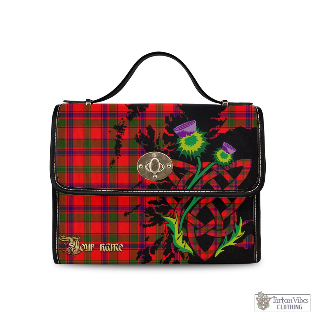 Tartan Vibes Clothing MacColl Modern Tartan Waterproof Canvas Bag with Scotland Map and Thistle Celtic Accents