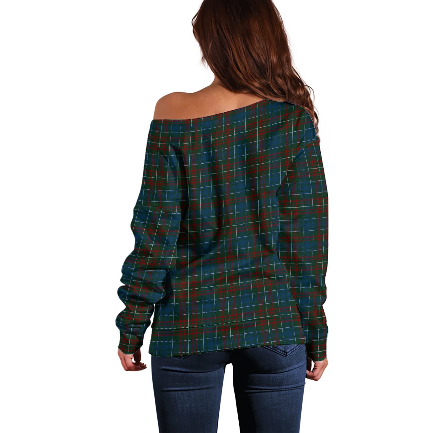MacConnell Tartan Off Shoulder Women Sweater - Tartanvibesclothing