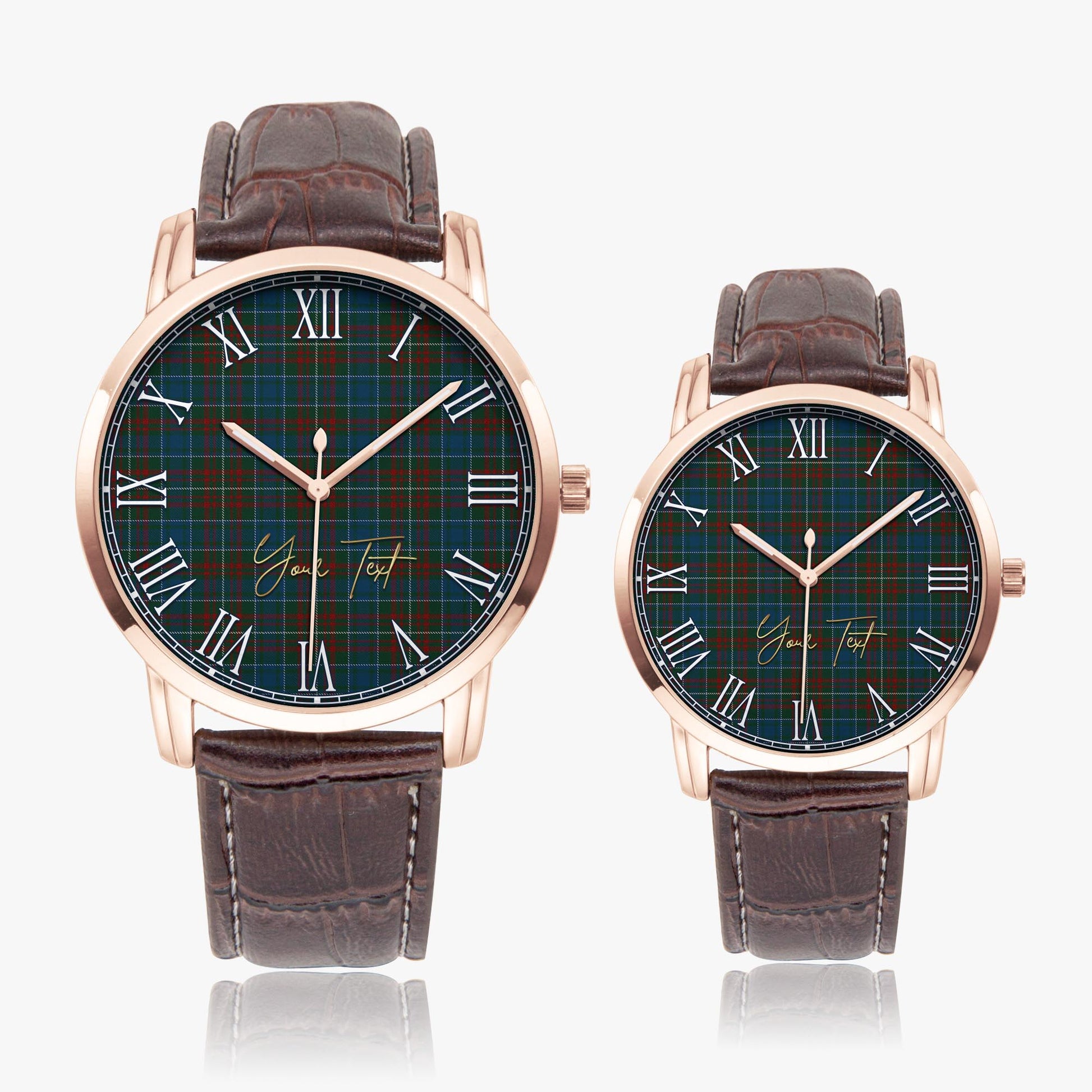 MacConnell (McConnell) Tartan Personalized Your Text Leather Trap Quartz Watch - Tartan Vibes Clothing