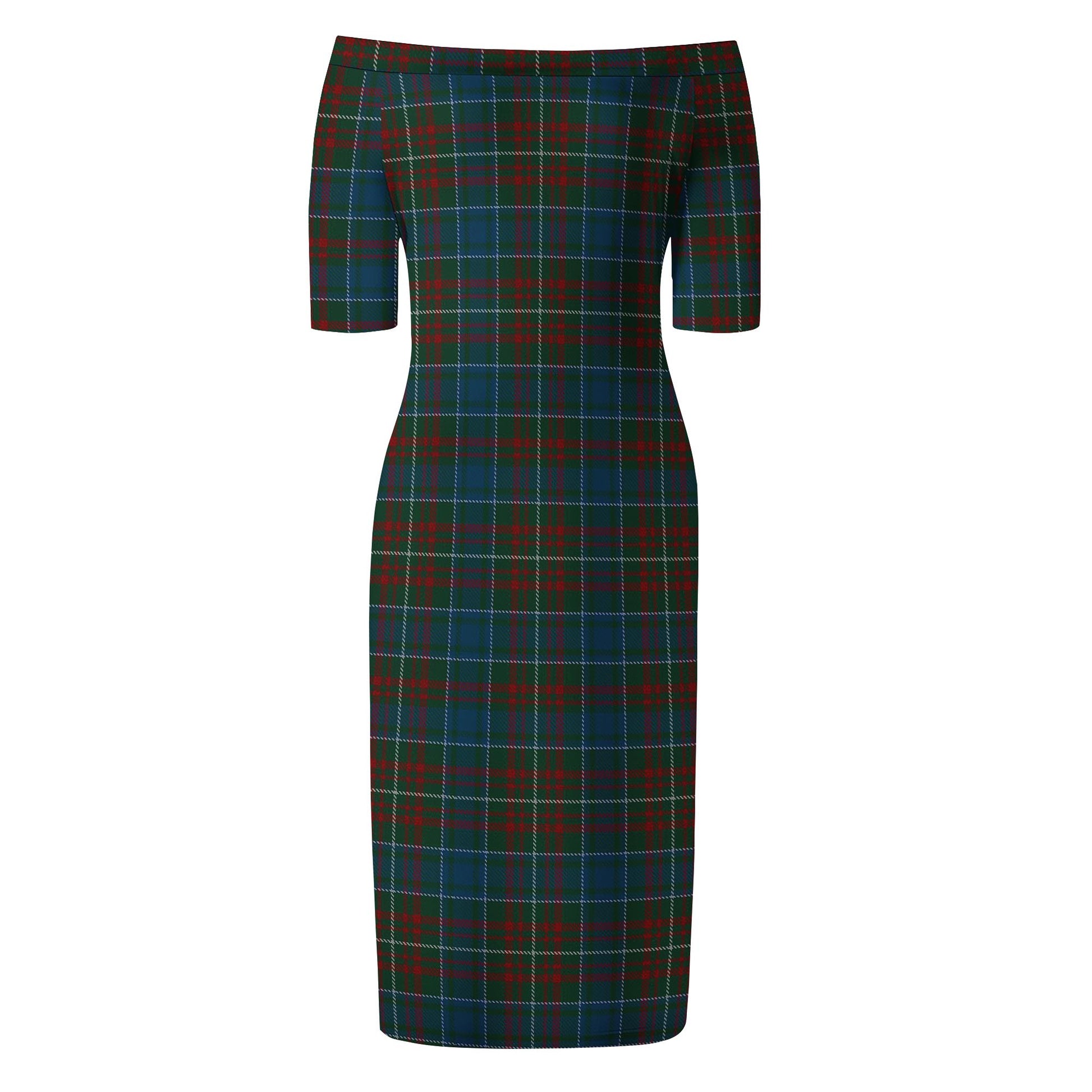 MacConnell Tartan Off Shoulder Lady Dress - Tartanvibesclothing