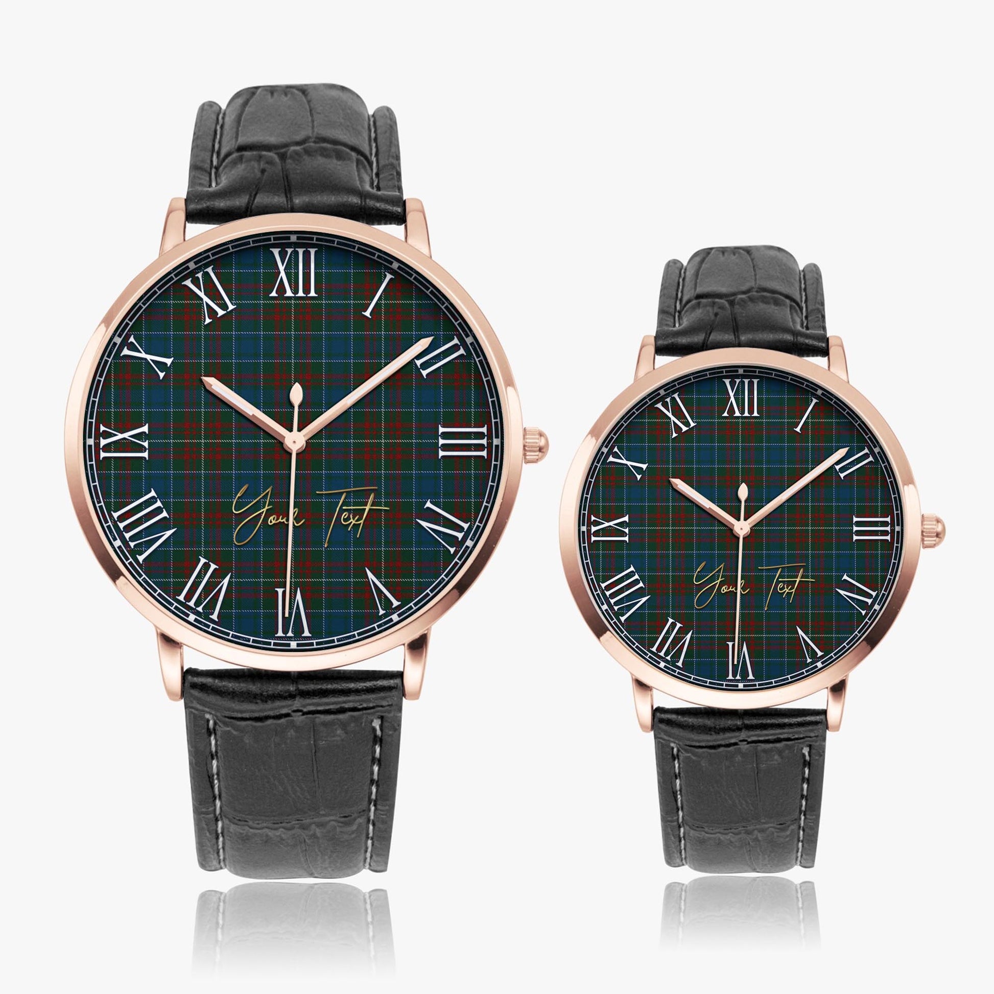 MacConnell (McConnell) Tartan Personalized Your Text Leather Trap Quartz Watch - Tartan Vibes Clothing