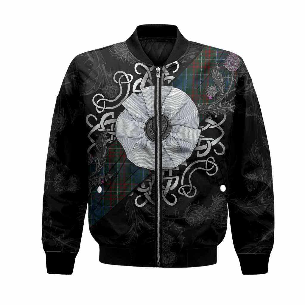 MacConnell (McConnell) Tartan Bomber Jacket Jacobite White Rose Unisex Black - Tartan Vibes Clothing