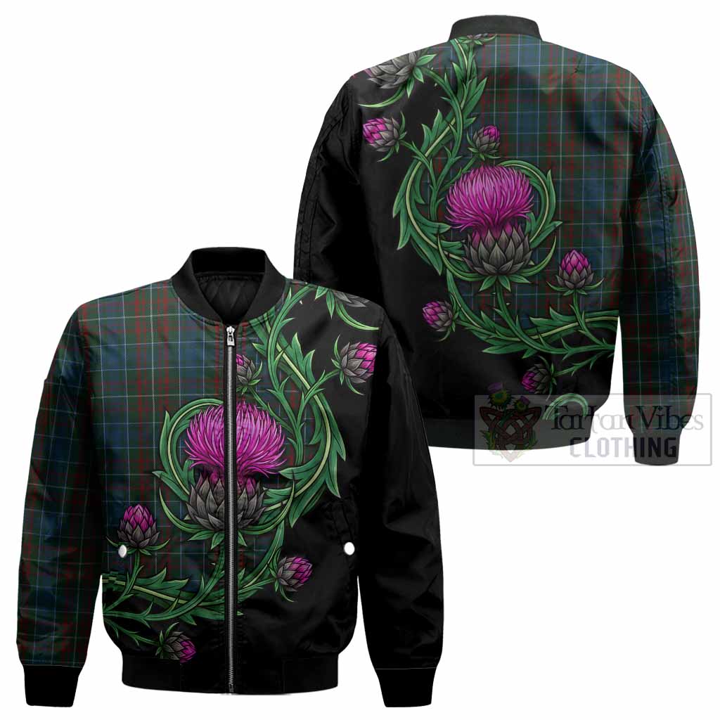 MacConnell (McConnell) Tartan Bomber Jacket Resilient Scottish Thistle - Tartan Vibes Clothing
