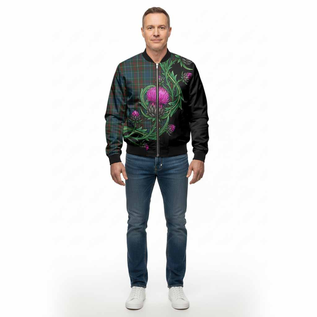 MacConnell (McConnell) Tartan Bomber Jacket Resilient Scottish Thistle - Tartan Vibes Clothing