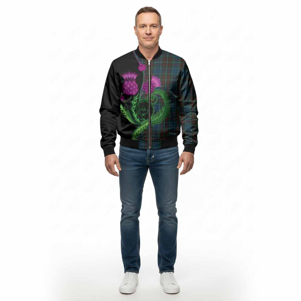 MacConnell (McConnell) Tartan Bomber Jacket Traditional Scottish Thistle