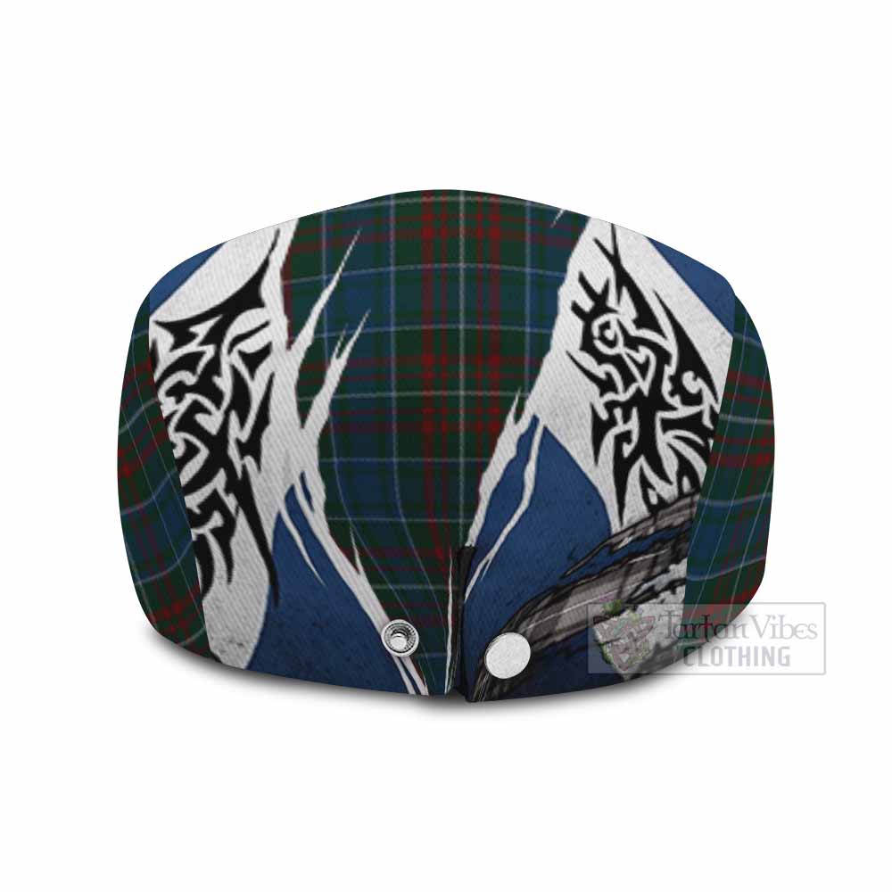 MacConnell (McConnell) Tartan Flat Cap, Jeff Cap Scotland Flag Ripped Tribal Design