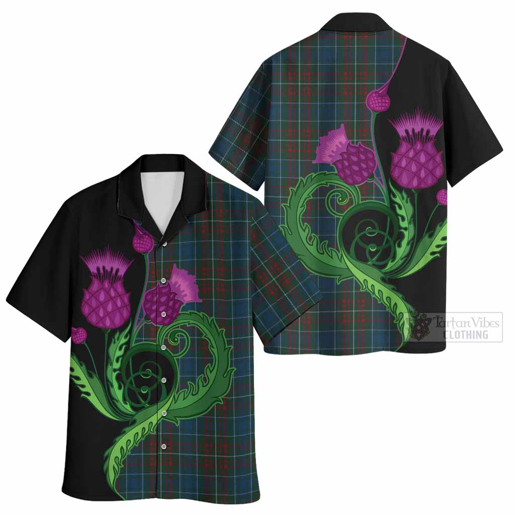 MacConnell (McConnell) Tartan Hawaiian Shirt Traditional Scottish Thistle