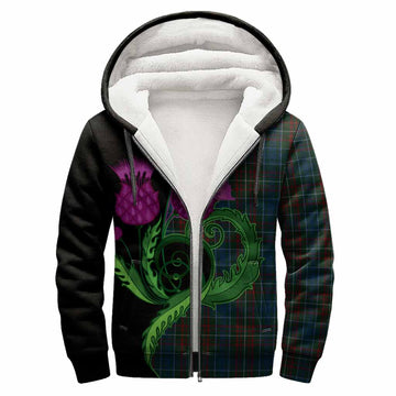 MacConnell (McConnell) Tartan Sherpa Hoodie Traditional Scottish Thistle