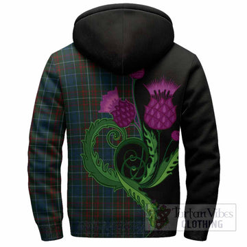MacConnell (McConnell) Tartan Sherpa Hoodie Traditional Scottish Thistle