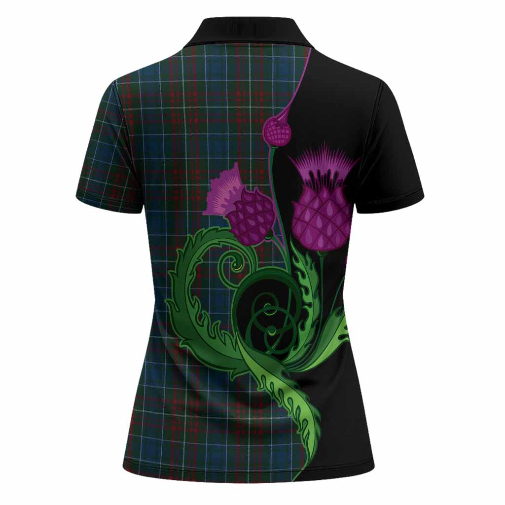 MacConnell (McConnell) Tartan Women Polo Shirt Traditional Scottish Thistle