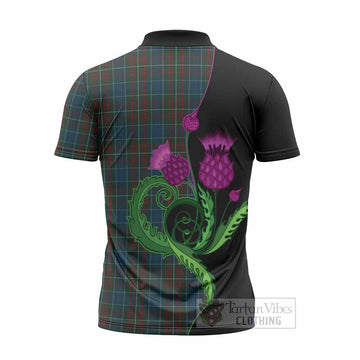 MacConnell (McConnell) Tartan Zipper Polo Shirt Traditional Scottish Thistle