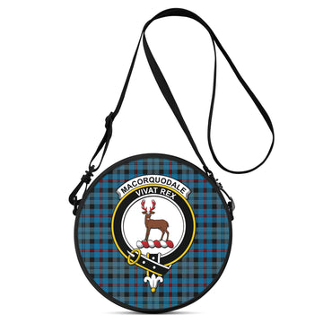 MacCorquodale (McCorquodale) Tartan Round Satchel Bags with Family Crest One Size 9*9*2.7 inch - Tartan Vibes Clothing
