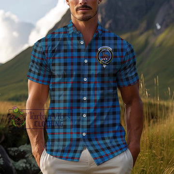 MacCorquodale (McCorquodale) Tartan Cotton Hawaiian Shirt with Family Crest Kid - Tartan Vibes Clothing