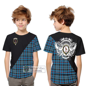 MacCorquodale (McCorquodale) Tartan Kid T-Shirt with Family Crest and Military Logo Style Youth XL Size14 - Tartan Vibes Clothing