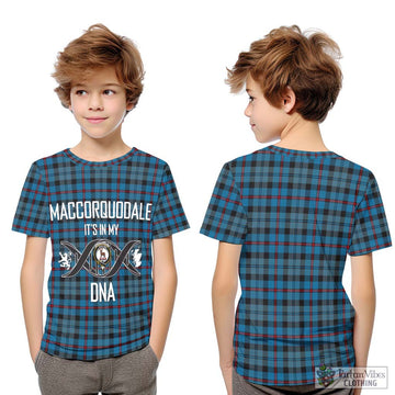 MacCorquodale (McCorquodale) Tartan Kid T-Shirt with Family Crest DNA In Me Style Youth XL Size14 - Tartan Vibes Clothing