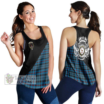 MacCorquodale (McCorquodale) Tartan Women's Racerback Tanks with Family Crest and Military Logo Style 4XL - Tartan Vibes Clothing