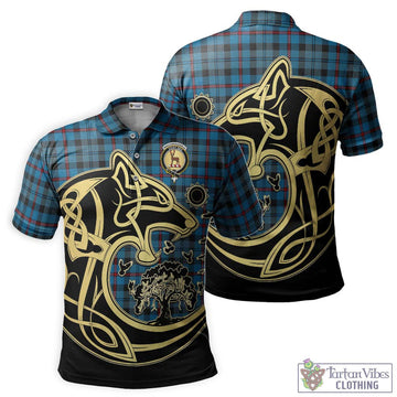 MacCorquodale (McCorquodale) Tartan Polo Shirt with Family Crest Celtic Wolf Style Kid - Tartan Vibes Clothing