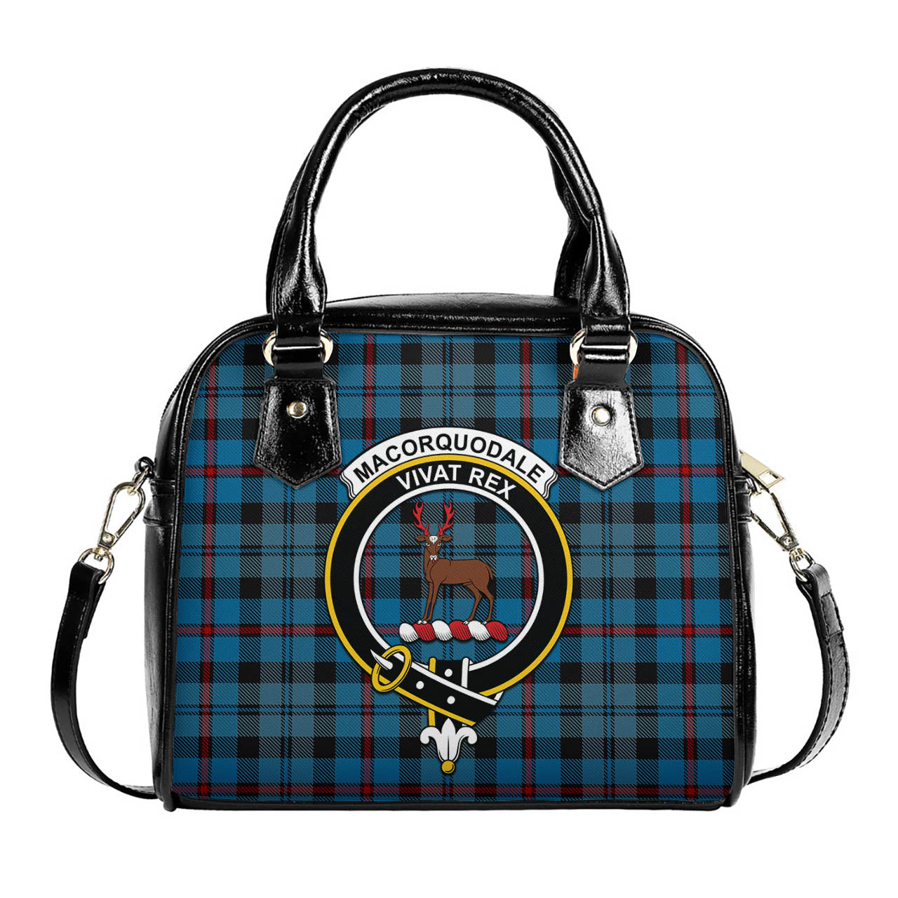 MacCorquodale (McCorquodale) Tartan Shoulder Handbags with Family Crest One Size 9*21*24 cm (3.54*8.27*9.45 inches) - Tartan Vibes Clothing