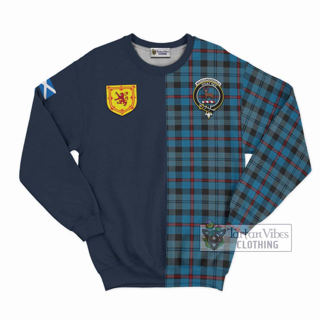 MacCorquodale (McCorquodale) Tartan Sweatshirt Alba with Scottish Lion Royal Arm Half Style Unisex - Tartan Vibes Clothing