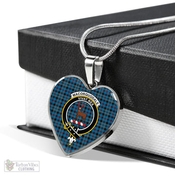 MacCorquodale (McCorquodale) Tartan Heart Necklace with Family Crest Luxury Necklace (Silver) No - Tartan Vibes Clothing