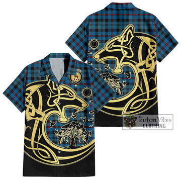 MacCorquodale (McCorquodale) Tartan Hawaiian Shirt with Family Crest Celtic Wolf Style Kid - Tartan Vibes Clothing