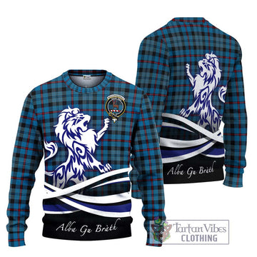 MacCorquodale (McCorquodale) Tartan Ugly Sweater with Alba Gu Brath Regal Lion Emblem Unisex - Tartan Vibes Clothing