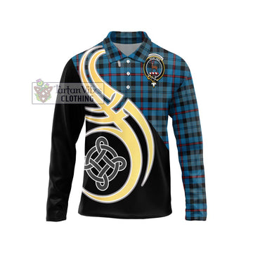 MacCorquodale (McCorquodale) Tartan Long Sleeve Polo Shirt with Family Crest and Celtic Symbol Style Unisex - Tartan Vibes Clothing