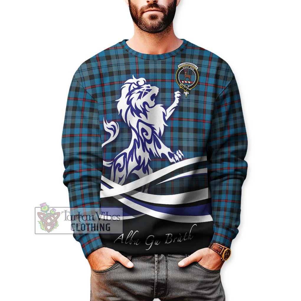 MacCorquodale (McCorquodale) Tartan Sweatshirt with Alba Gu Brath Regal Lion Emblem Unisex - Tartan Vibes Clothing