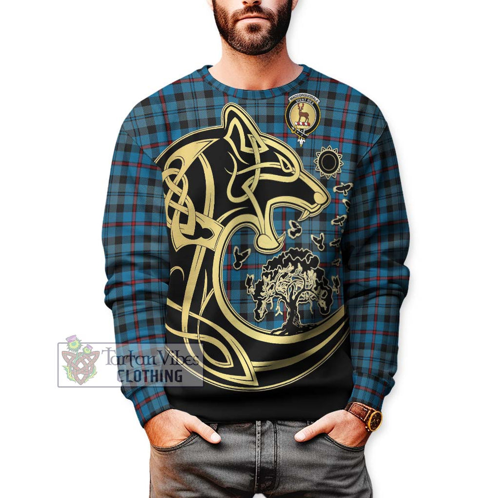 MacCorquodale (McCorquodale) Tartan Sweatshirt with Family Crest Celtic Wolf Style Unisex - Tartan Vibes Clothing