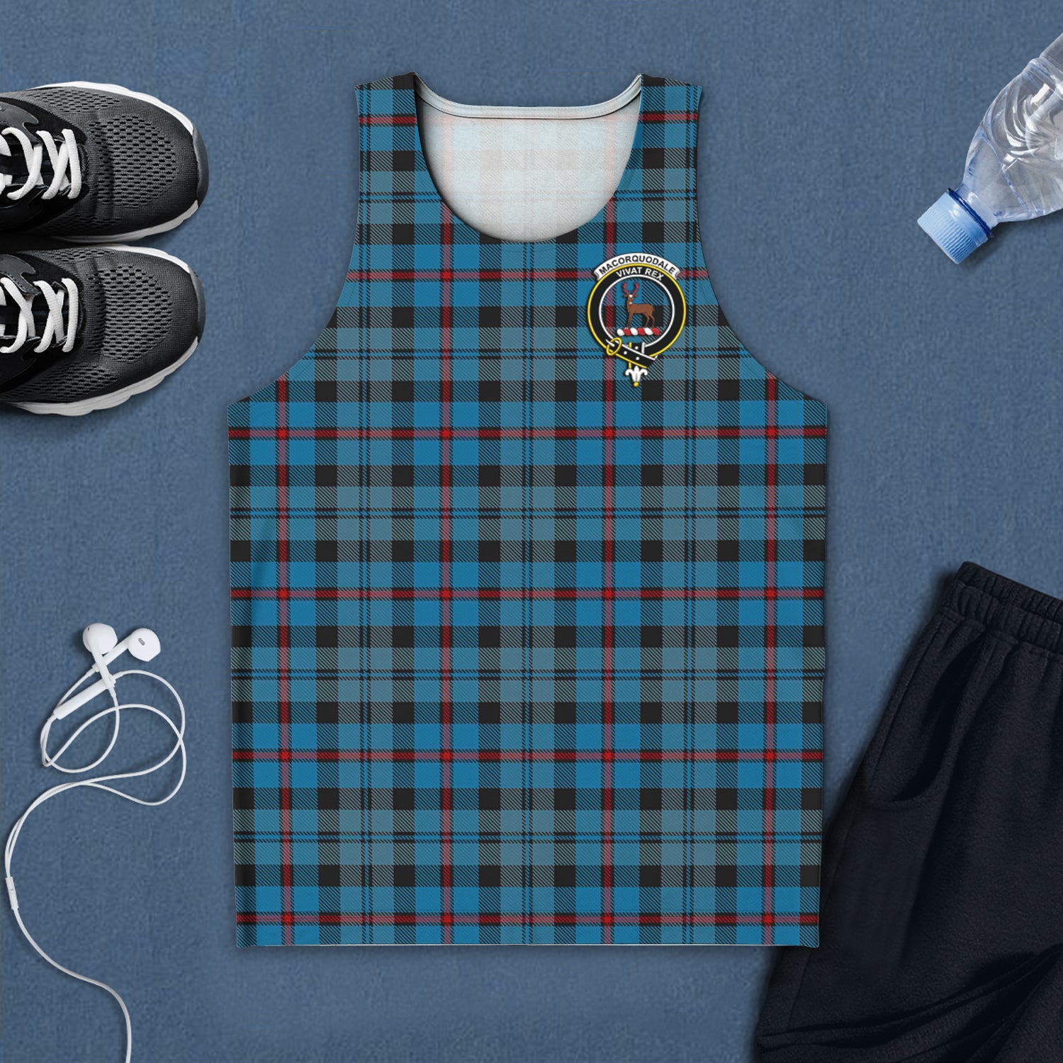 MacCorquodale (McCorquodale) Tartan Mens Tank Top with Family Crest 5XL - Tartan Vibes Clothing