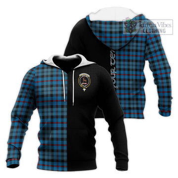 MacCorquodale (McCorquodale) Tartan Knitted Hoodie with Family Crest and Half Of Me Style Unisex Knitted Pullover Hoodie - Tartan Vibes Clothing