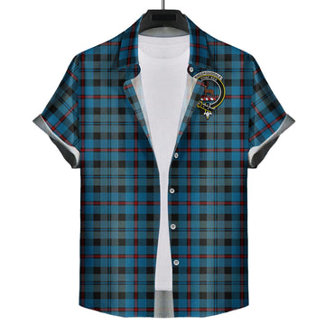 MacCorquodale Tartan Short Sleeve Button Down Shirt with Family Crest