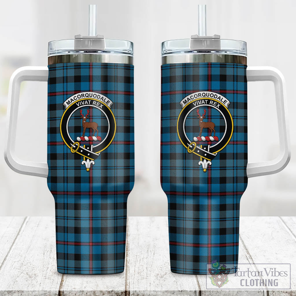 MacCorquodale (McCorquodale) Tartan Tumbler with Handle with Family Crest One Size 40 OZ - Tartan Vibes Clothing