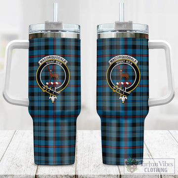 MacCorquodale (McCorquodale) Tartan Tumbler with Handle with Family Crest One Size 40 OZ - Tartan Vibes Clothing