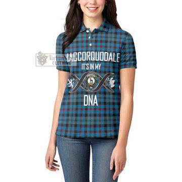 MacCorquodale (McCorquodale) Tartan Women's Polo Shirt with Family Crest DNA In Me Style Women - Tartan Vibes Clothing