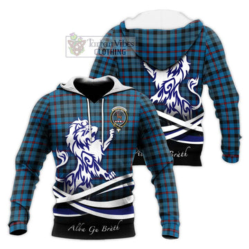 MacCorquodale (McCorquodale) Tartan Knitted Hoodie with Alba Gu Brath Regal Lion Emblem Unisex Knitted Pullover Hoodie - Tartan Vibes Clothing