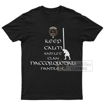 MacCorquodale (McCorquodale) Clan Men's T-Shirt: Keep Calm and Let the Clan Handle It Caber Toss Highland Games Style 4XL - 2D-tartanvibesclothing