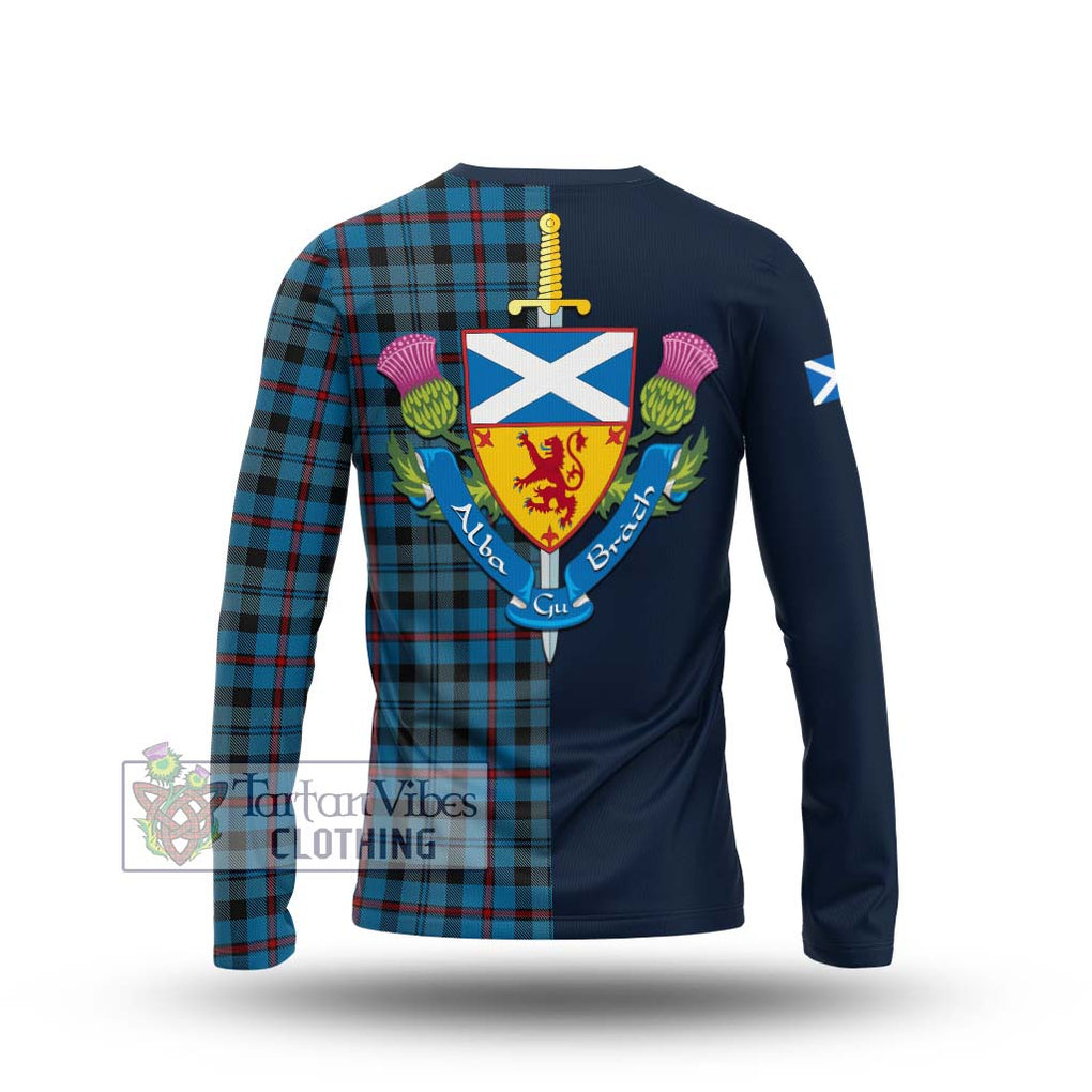 MacCorquodale (McCorquodale) Tartan Long Sleeve T-Shirt Alba with Scottish Lion Royal Arm Half Style - Tartan Vibes Clothing