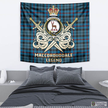 MacCorquodale (McCorquodale) Tartan Tapestry with Clan Crest and the Golden Sword of Courageous Legacy - Tartan Vibes Clothing