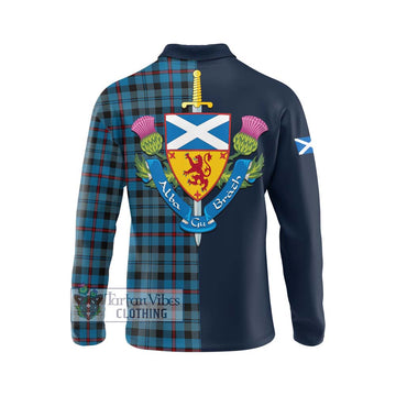MacCorquodale (McCorquodale) Tartan Long Sleeve Polo Shirt Alba with Scottish Lion Royal Arm Half Style - Tartan Vibes Clothing