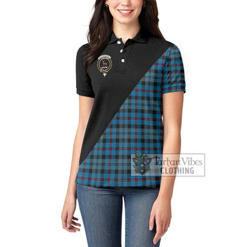 MacCorquodale (McCorquodale) Tartan Women's Polo Shirt with Family Crest and Military Logo Style - Tartan Vibes Clothing