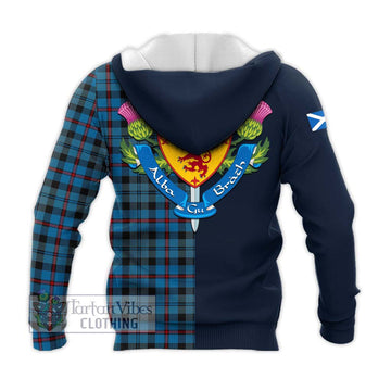 MacCorquodale (McCorquodale) Tartan Knitted Hoodie Alba with Scottish Lion Royal Arm Half Style - Tartan Vibes Clothing