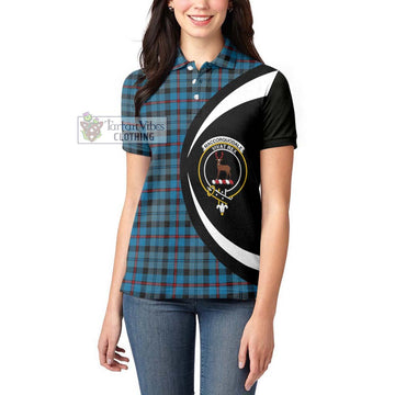 MacCorquodale (McCorquodale) Tartan Women's Polo Shirt with Family Crest Circle Style - Tartan Vibes Clothing
