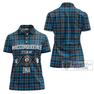 MacCorquodale (McCorquodale) Tartan Women's Polo Shirt with Family Crest DNA In Me Style - Tartan Vibes Clothing