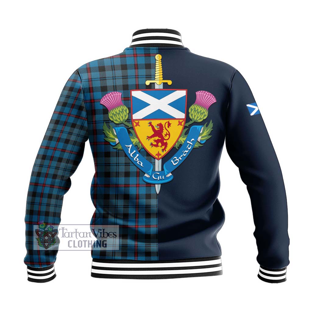 MacCorquodale (McCorquodale) Tartan Baseball Jacket Alba with Scottish Lion Royal Arm Half Style - Tartan Vibes Clothing