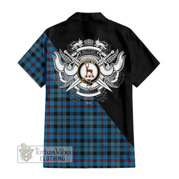 MacCorquodale (McCorquodale) Tartan Hawaiian Shirt with Family Crest and Military Logo Style - Tartan Vibes Clothing
